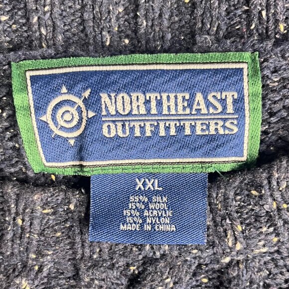 Northeast Outfitters Silk Wool Blend Cable Knit Sweater Mens XXL Blue Size XXL - Picture 6 of 6